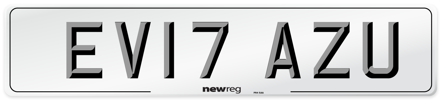 EV17 AZU Number Plate from New Reg